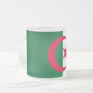 Givré Petite tasse de verre dépoli avec drapeau d'Algéri