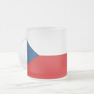 Givré Petite tasse de verre dépoli avec drapeau de Czech