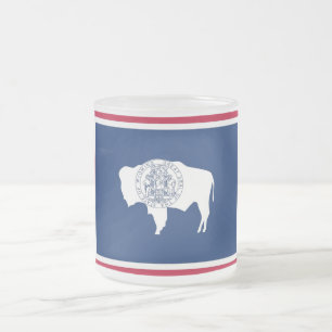 Givré Petite tasse de verre dépoli avec drapeau Wyoming