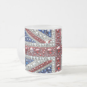 Givré Petite tasse en verre dépoli aux couleurs britanni