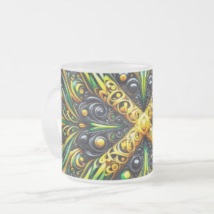 Givré Petite tasse en verre dépoli aux couleurs jamaïcai