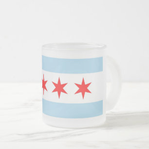 Givré Petite tasse en verre dépoli avec drapeau de Chica