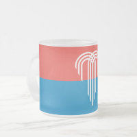 Petite tasse en verre dépoli avec drapeau de Kansa