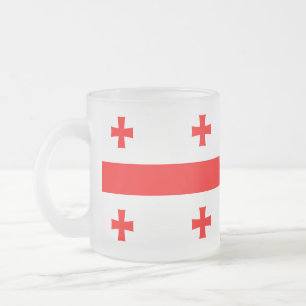 Givré Petite tasse en verre dépoli avec drapeau de la Gé