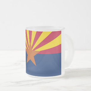 Givré Petite tasse en verre dépoli avec drapeau de l'Ari