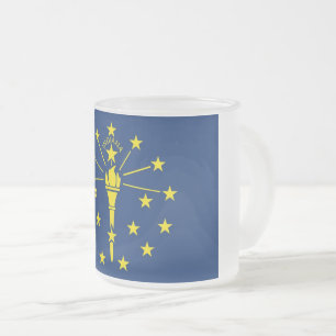Givré Petite tasse en verre dépoli avec drapeau de l'Ind