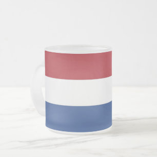 Givré Petite tasse en verre dépoli avec drapeau de Pays-