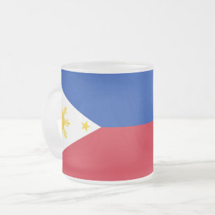 Givré Petite tasse en verre dépoli avec drapeau des Phil
