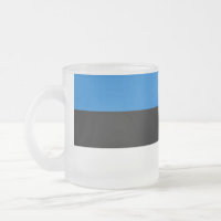Petite tasse en verre dépoli avec drapeau d'Estoni
