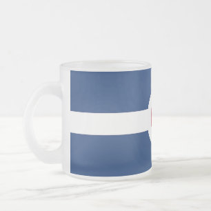 Givré Petite tasse en verre dépoli avec drapeau d'Indian