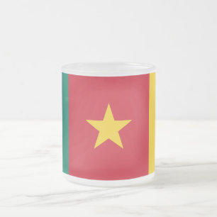 Givré Petite tasse en verre dépoli avec drapeau du Camer