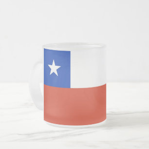 Givré Petite tasse en verre dépoli avec drapeau du Chili