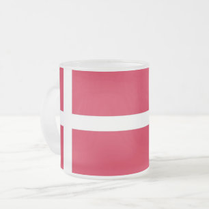 Givré Petite tasse en verre dépoli avec drapeau du Danem