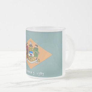 Givré Petite tasse en verre dépoli avec drapeau du Delaw