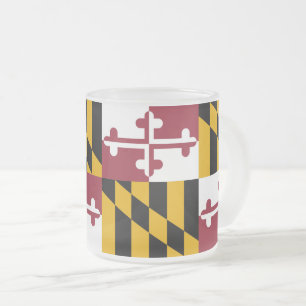 Givré Petite tasse en verre dépoli avec drapeau du Maryl