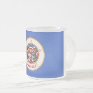 Givré Petite tasse en verre dépoli avec drapeau du Minne