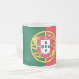 Givré Petite tasse en verre dépoli avec drapeau du Portu