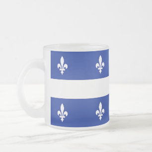 Givré Petite tasse en verre dépoli avec drapeau du Québe