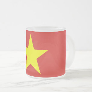 Givré Petite tasse en verre dépoli avec drapeau du Vietn
