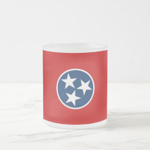 Givré Petite tasse en verre dépoli avec drapeau Tennesse