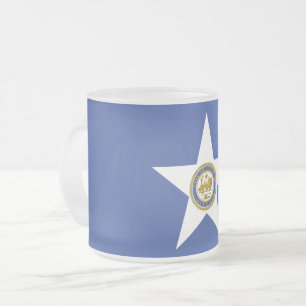 Givré Petite tasse en verre dépoli - drapeau de Houston