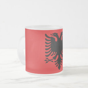 Givré Petite tasse en verre dépoli - drapeau de l'Albani