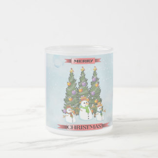 Givré Tasse de café d'arbre de Noël de bonhommes de