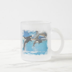 Givré Tasse de café en verre de baleines d'orque