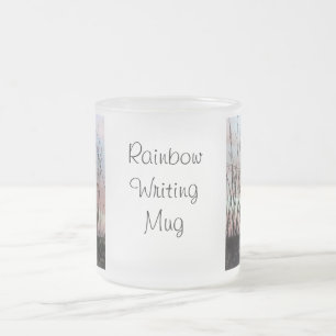 Givré Tasse d'écriture d'arc-en-ciel avec des