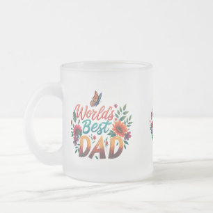 Givré Tasse en verre dépoli - 10 oz "Meilleur papa du mo