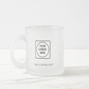 Givré Tasse en verre dépoli avec texte de logo simple po
