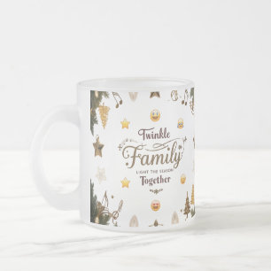 Givré Tasse en verre dépoli élégante dorée musicale Twin