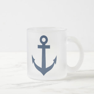 Givré Tasse en verre marine avec icône d'ancre de navir