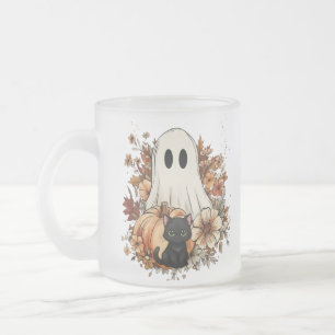 Givré Tasse personnalisée de fantôme mignon et chat noir