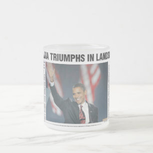 Givré Triomphes d'Obama dans la tasse d'éboulement