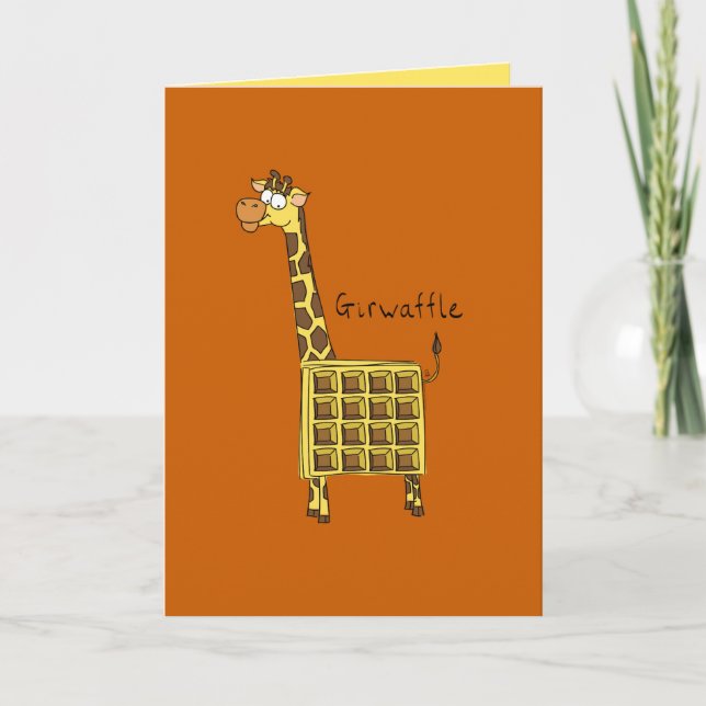 Giwaffle Giraffe Waffe Carte de voeux (Devant)