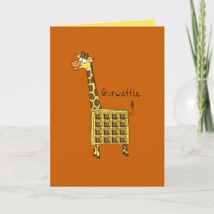 Giwaffle Giraffe Waffe Carte de voeux