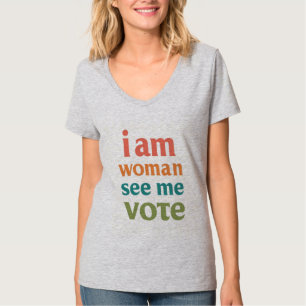 Giwered Woman Vote Wird Bold Politiker T-Shirt