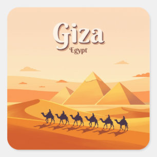 Giza-Pyramiden Ägypten Quadratischer Aufkleber