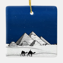 Giza Pyramiden, schwarz-weiß Keramikornament