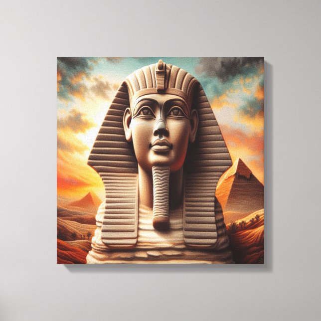 Giza Sphinx Kopf mit Pyramiden Ägypten Reisen Leinwanddruck (Vorderseite)