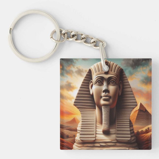 Giza Sphinx Kopf mit Pyramiden Ägypten Reisen Schlüsselanhänger (Vorderseite)