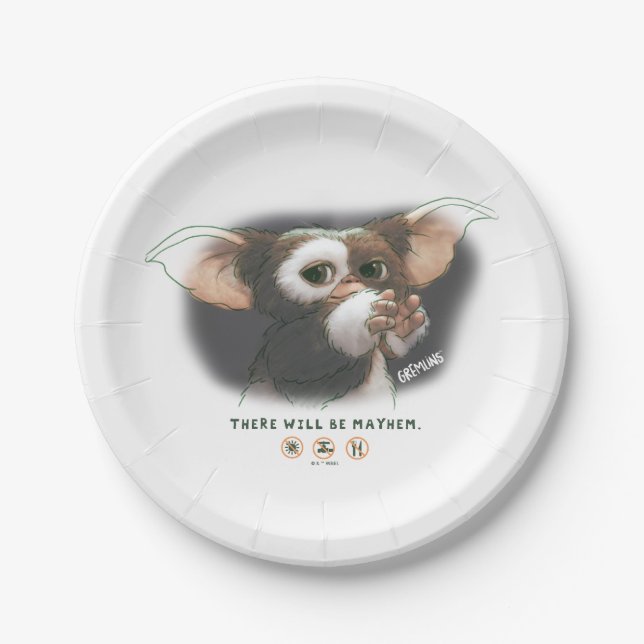 Gizmo Es wird ein Chaos geben Pappteller (Vorderseite)