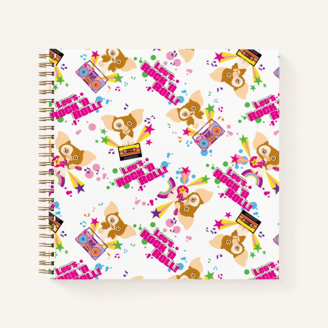 Gizmo | Let's Rock 'n Roll Pattern Notizbuch (Vorderseite)