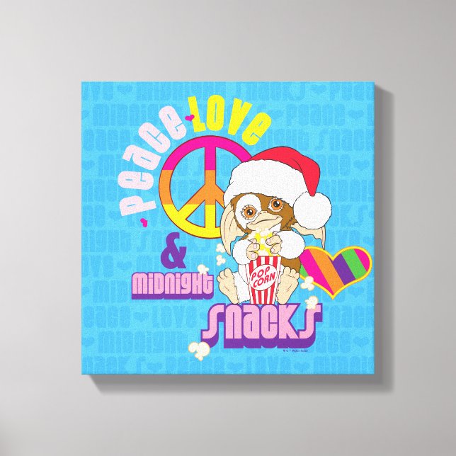 Gizmo | Peace Liebe & Midnight Snacks Leinwanddruck (Vorderseite)