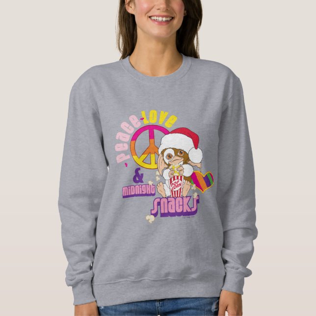 Gizmo | Peace Liebe & Midnight Snacks Sweatshirt (Vorderseite)