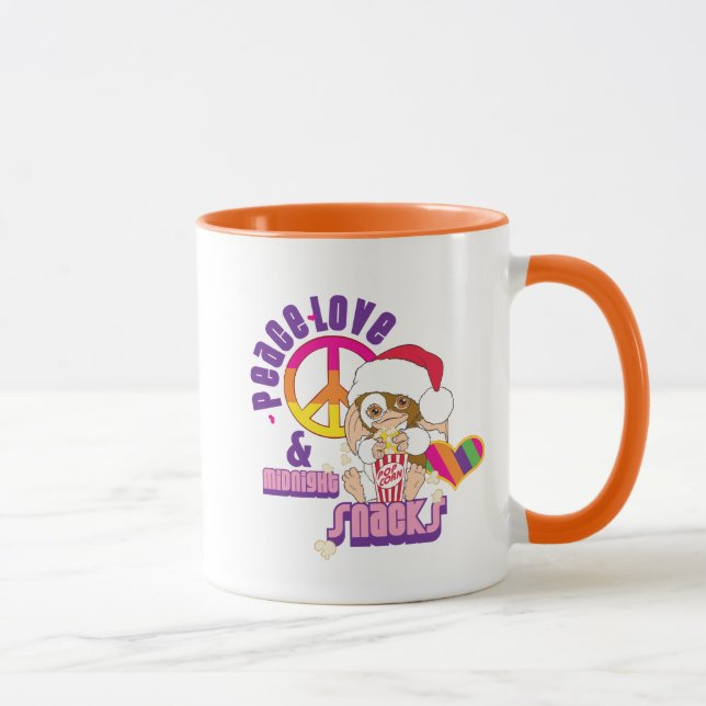 Gizmo | Peace Liebe & Midnight Snacks Tasse (Rechts)