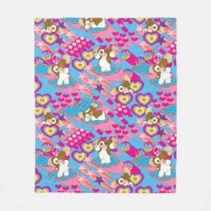 Gizmo Pink Peace & Liebe Pattern Fleecedecke