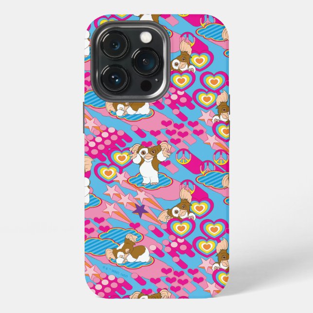 Gizmo | Pink Peace & Liebe Pattern iPhone 13 Pro Hülle (Hinten)