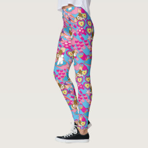 Gizmo   Pink Peace & Liebe Pattern Leggings